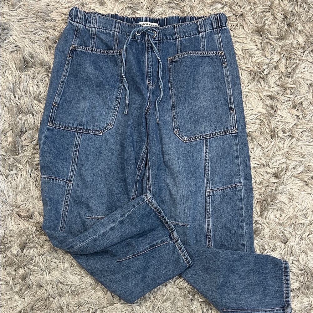 Scotch & Soda Blue Denim Joggers